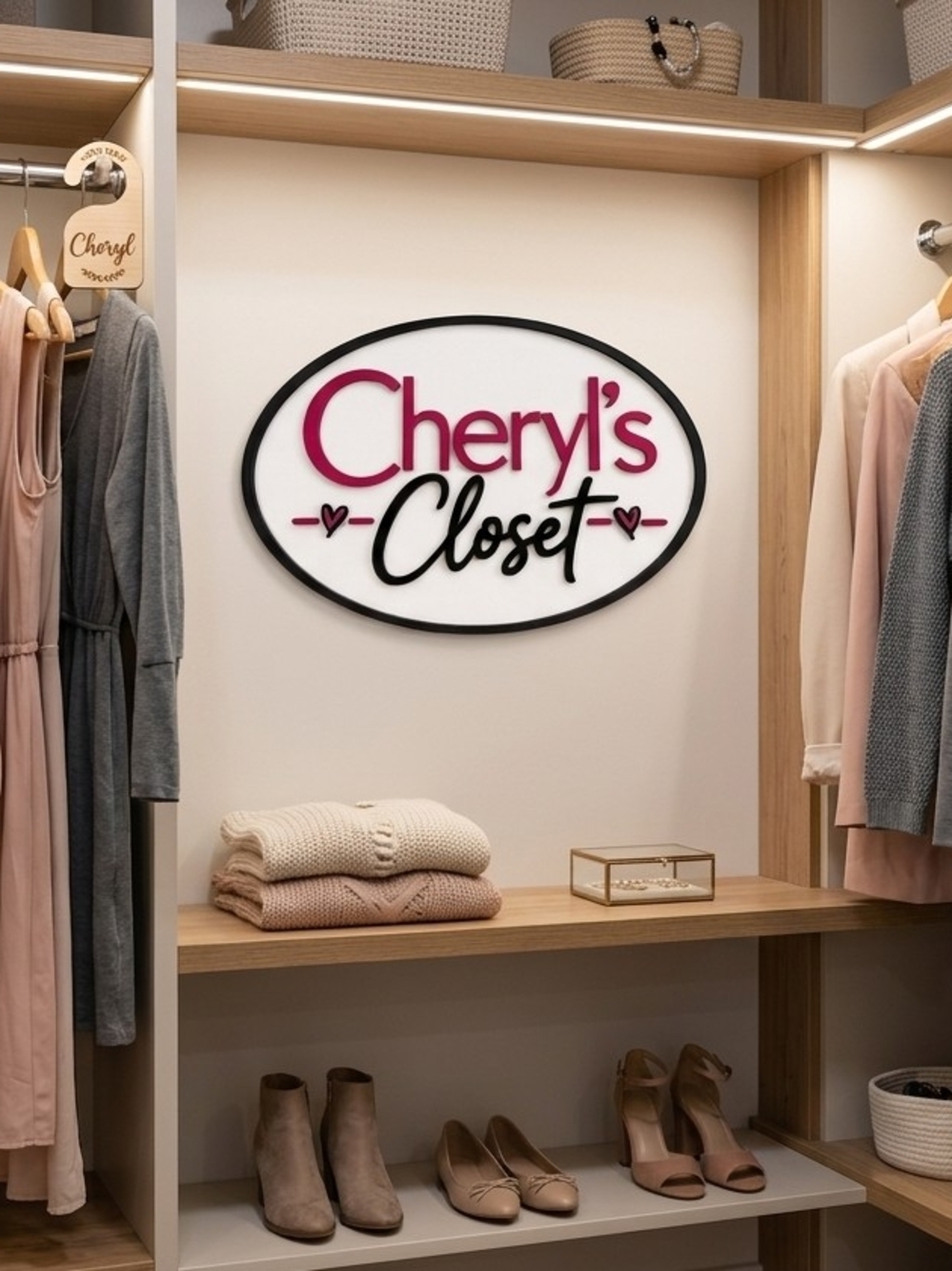 Cheryl's Closet Pink & Black Wall Sign